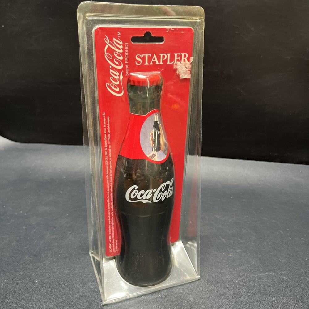 Vintage 1998 Coca-Cola Bottle Brand Stapler Office School Collectible Sealed NOS